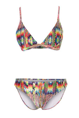 Cok Renkli Duz Ucgen Hipster Normal Bel Kaps?z Bikini Tak?m? TBESS26BT00195