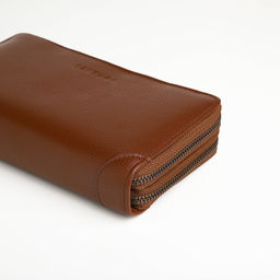 Портмоне-клатч мужской TEXTURA, с ручкой на задней стенке, коричневое