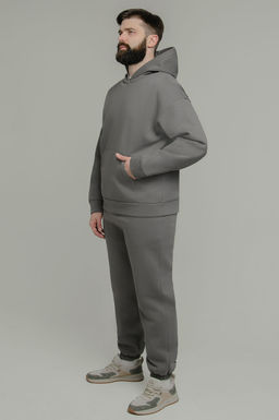 Арт. 69101 Костюм с брюками мужской с начесом  50-56 (4 шт) Цвет:серый