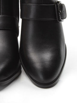 01-PCM347-1 BLACK Ботинки демисезонные женские (натуральная кожа, байка)