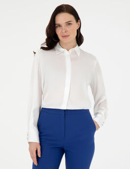 Ekru Comfort Fit Uzun Kollu G_mlek