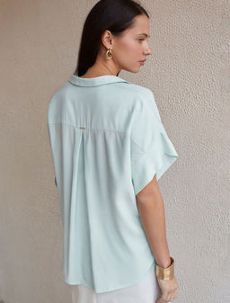 Блузка с коротким рукавом из вискозы с лиоцеллом - Vilatte фото 3