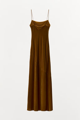 LONG DRAPED VELVET DRESS - Zara фото 5