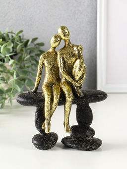 Фигура полистоун Абстракция. Парочка на скамейке, золото с серым, 15.5?7.5?20.5 см