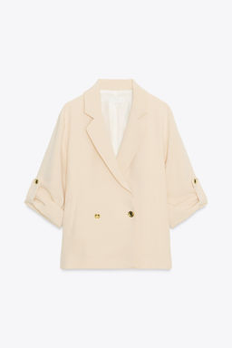 DOUBLE-BREASTED BLAZER WITH ROLLED-UP SLEEVES - Zara фото 16