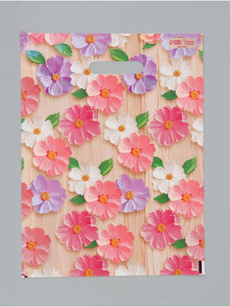 Цена за 20 шт. Подарочный пакет, полиэтиленовый, с вырубной ручкой, Цветы, 30 х 40 см