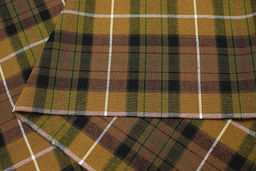 Фуле Клетка цв.шоколад/золотистый хаки, ш.1.45м, хлопок-100%, 130гр/м.кв - Купава фото 5