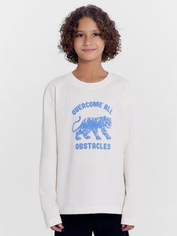 Лонгслив для мальчиков бело-бежевый с печатью - Mark formelle фото 2