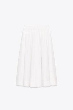 ZW COLLECTION POPLIN MIDI SKIRT - Zara фото 5