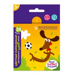 ВКФ Super Набор цветных карандашей, короткие Песик SТCP-4024 заточенный 8 х 24 цв