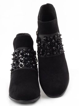 01-CGXM12-2R BLACK Ботинки женские (натуральная замша, байка) - Фабричный китай фото 15
