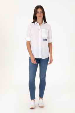 Kad_n Beyaz Uzun Kollu G_mlek Sepette S_rpriz _ndirim - U.s. polo assn фото 4