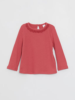 Bisiklet Yaka Uzun Kollu K?z Bebek Ti??rt