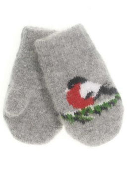 Варежки детские круговые Снегирь на ветке 0109-1 - Рассказовские варежки фото 5