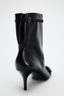 LEATHER HIGH-HEEL BOOTS - Zara фото 8