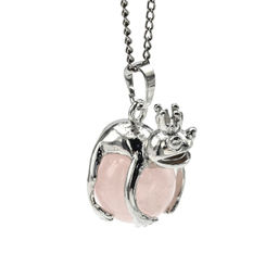 Подвеска с камнем розовый кварц Царевна лягушка 17*25мм