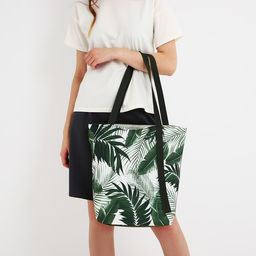 Сумка женская пляжная Тропики, 39х32 см, оливковая