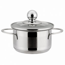 "Zeidan" Кастрюля из нержавеющей стали 0,8л, д12см, стеклянная крышка с матовой тонировкой, зеркальная полировка внутри и снаружи, декоративная полоса на корпусе, 5-ти степовое капсулированное индукционное дно, подарочная упаковка (Китай) Подходит дл