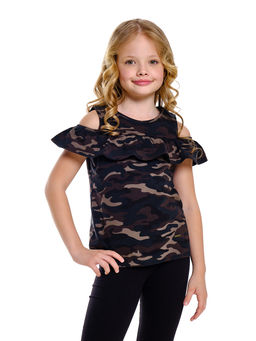 Футболка для девочки UD 4698 хаки камуфляж