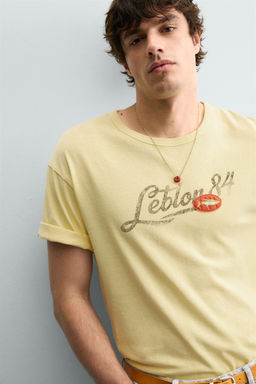 CAMISETA LAVADA LEBLON / Mantequilla