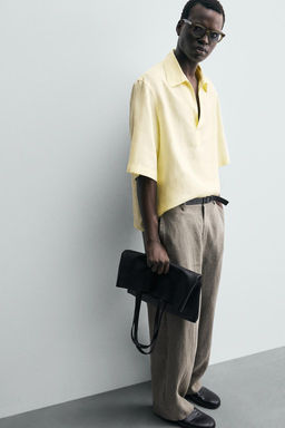 100% LINEN POLO SHIRT - Zara фото 6