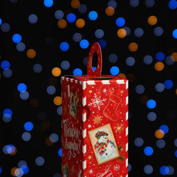 Цена за 10 шт. Коробка подарочная складная Новогодица красный 10 х 6 х 21 см - Simaland фото 5