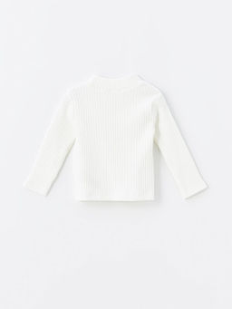 Bisiklet Yaka Kendinden Desenli Uzun Kollu K?z Bebek Ti??rt - Waikiki фото 3