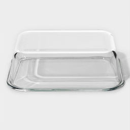 Контейнер для еды из жаропрочного стекла Доляна «Клик», 620 мл, 18×14×6,5 см, с крышкой