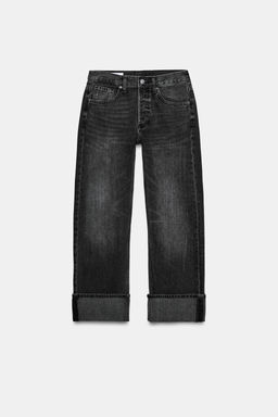 JEANS TRF RECTOS FOLD UP TIRO MEDIO / Negro - Zara фото 6