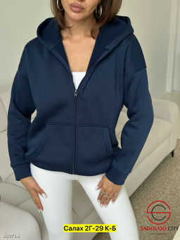 Худи женское на молнии с флисом