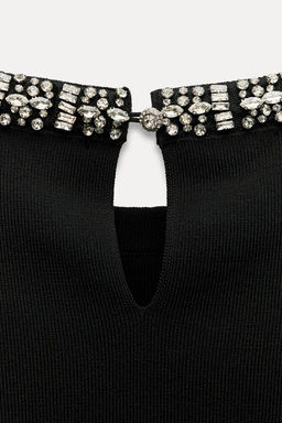 PLAIN KNIT TOP WITH RHINESTONE BEADS - Zara фото 8