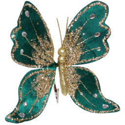 Украшение новогоднее "Искристая бабочка" 19*19 см, Изумруд