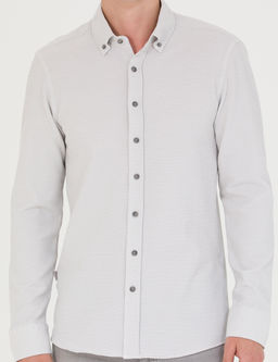 A__k Gri Slim Fit Uzun Kollu G_mlek