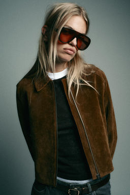 100% LEATHER SHORT JACKET - Zara фото 2