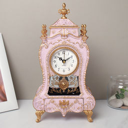 Часы настольные 28 см розовые / 63317H /уп 18/ музыкальные - Галеонтрейд фото 7