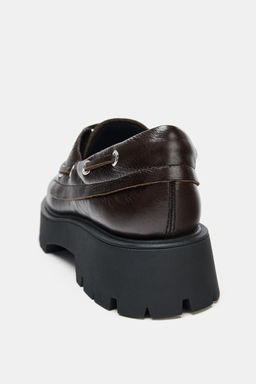 LEATHER PLATFORM LOAFERS - Zara фото 5