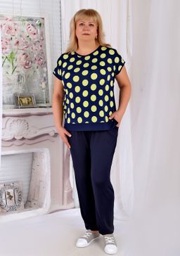 Футболка Красотка горох желтый