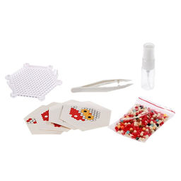 Аквамозаика Дед мороз с домиком, брелки, в пакете