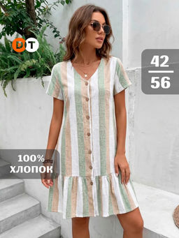 Халат женский кулирка МАЙЯ РОГОЖКА ЗЕЛЕНЬ