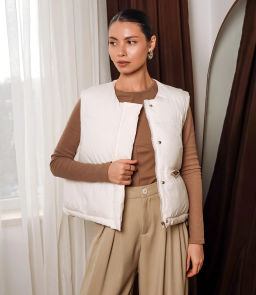 Жилет #КТ8813 (8), молочный