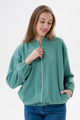 Бомбер из коттон фита мята - Амадэль фото 5