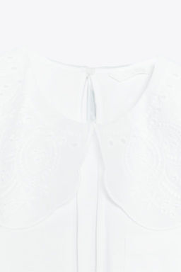 EMBROIDERED PETER PAN COLLAR T-SHIRT - Zara фото 7