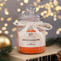 Ароматическая свеча в банке Зимний мандарин 180 г, время горения 45 ч