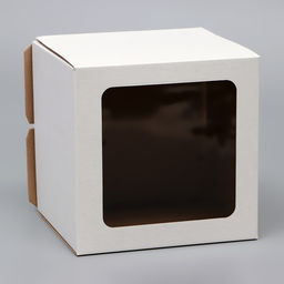 Цена за 2 шт. Коробка под торт, с окном, без ручек, белая, 24×24×22 см