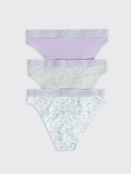 Цена за 2 штуки! Трусы женские слипы (3 шт.) молочно-бежевые с акварельными веточками - Mark formelle фото 10