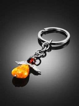 Брелок из натурального балтийского янтаря разных оттенков Ангелок - Амберхолл фото 2