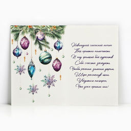 Цена за 10 шт. Открытка С Новым годом!, 12 х 18 см