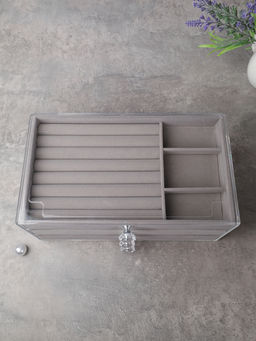 Шкатулка акриловая трехслойная серая 23,5х15,5х10,8 см / XY2844-G /уп 30/ - Галеонтрейд фото 4