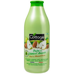 COTTAGE Увлажняющий гель для душа и пена для ванны 2 в 1 ГРУША и МИНДАЛЬ / Moisturizing Shower Gel & Bath Milk PEAR & ALMOND CREAM, 750 мл
