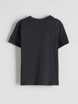 Bisiklet Yaka Dinozor Bask?l? Erkek ?ocuk Ti??rt